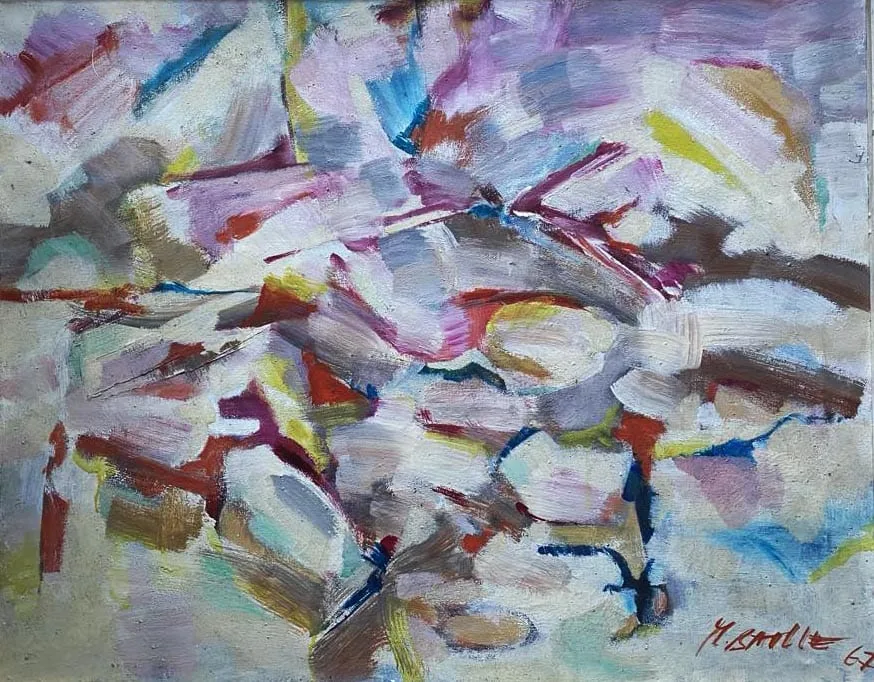 Abstraction — peinture sur toile — 1967