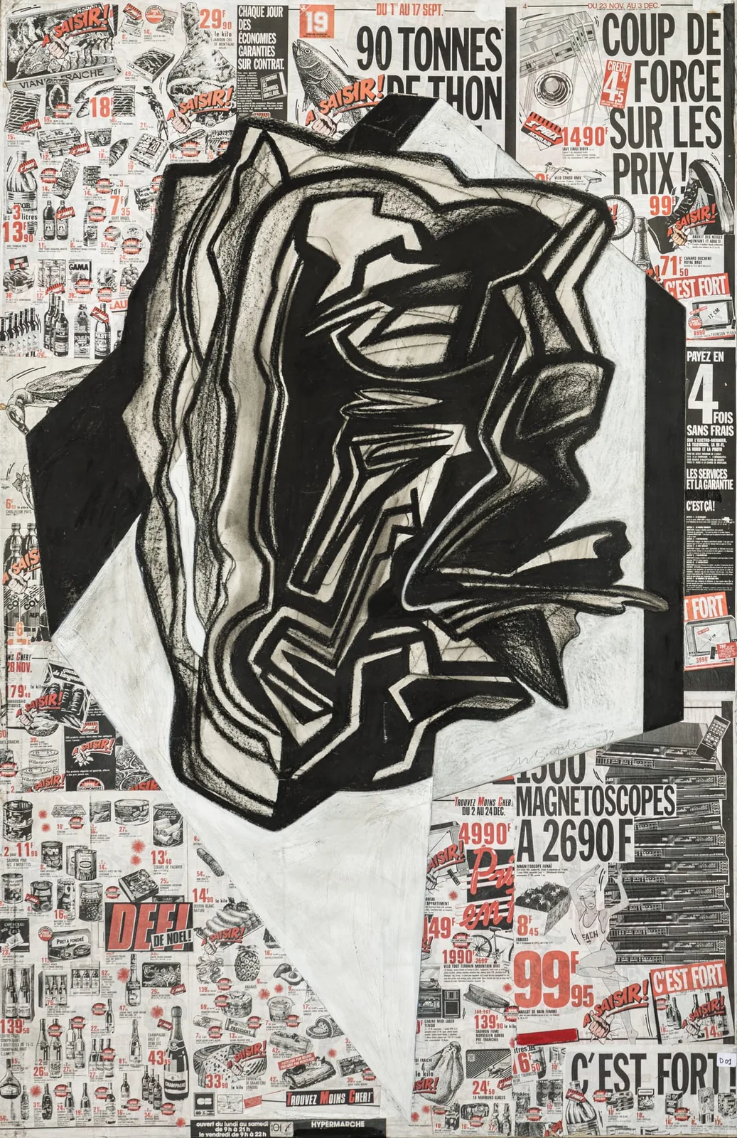 Défi de Noël — pastels & collages sur toile — 1989
