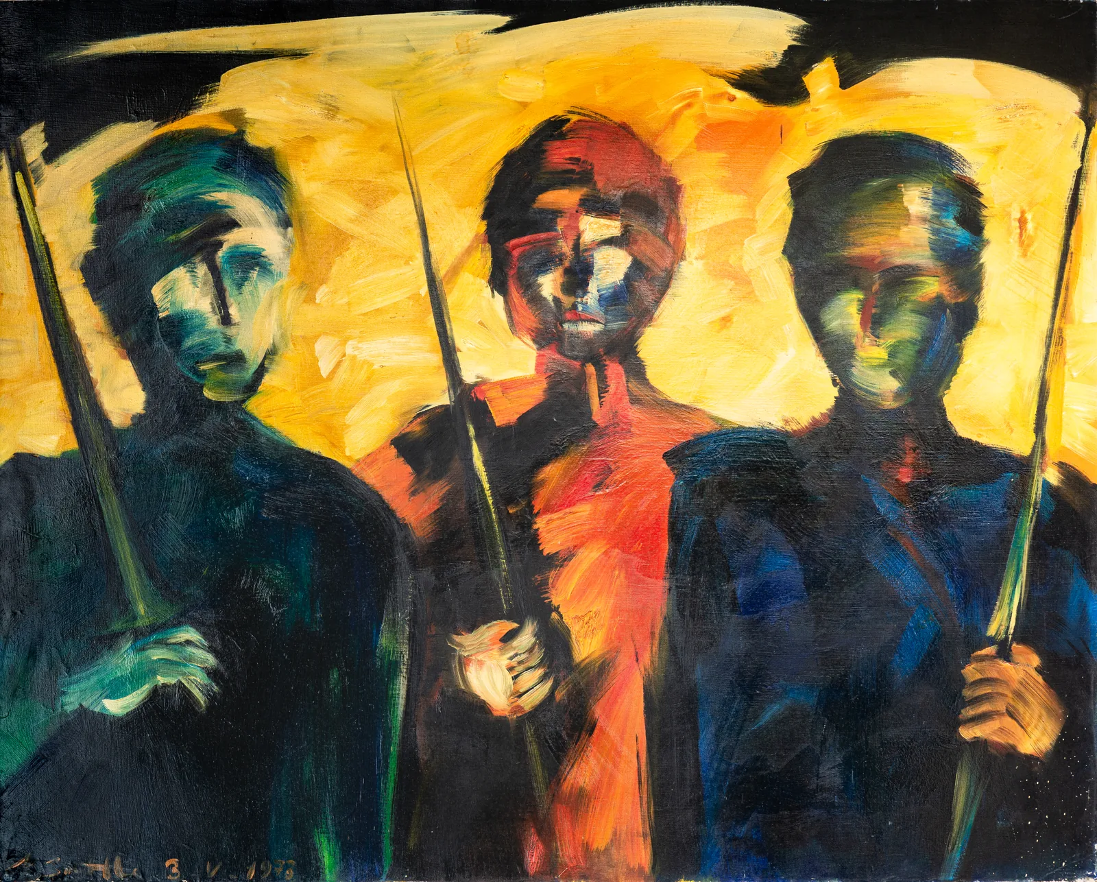 Hommage à Picasso — 油彩・キャンバス · 160×130 cm · 1973