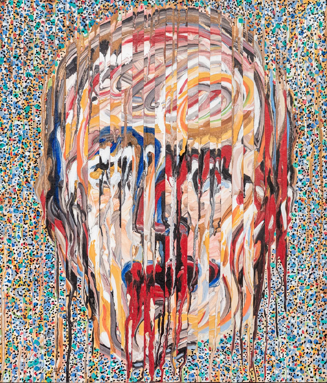 Visage à fragmentation — peinture sur toile — 2018