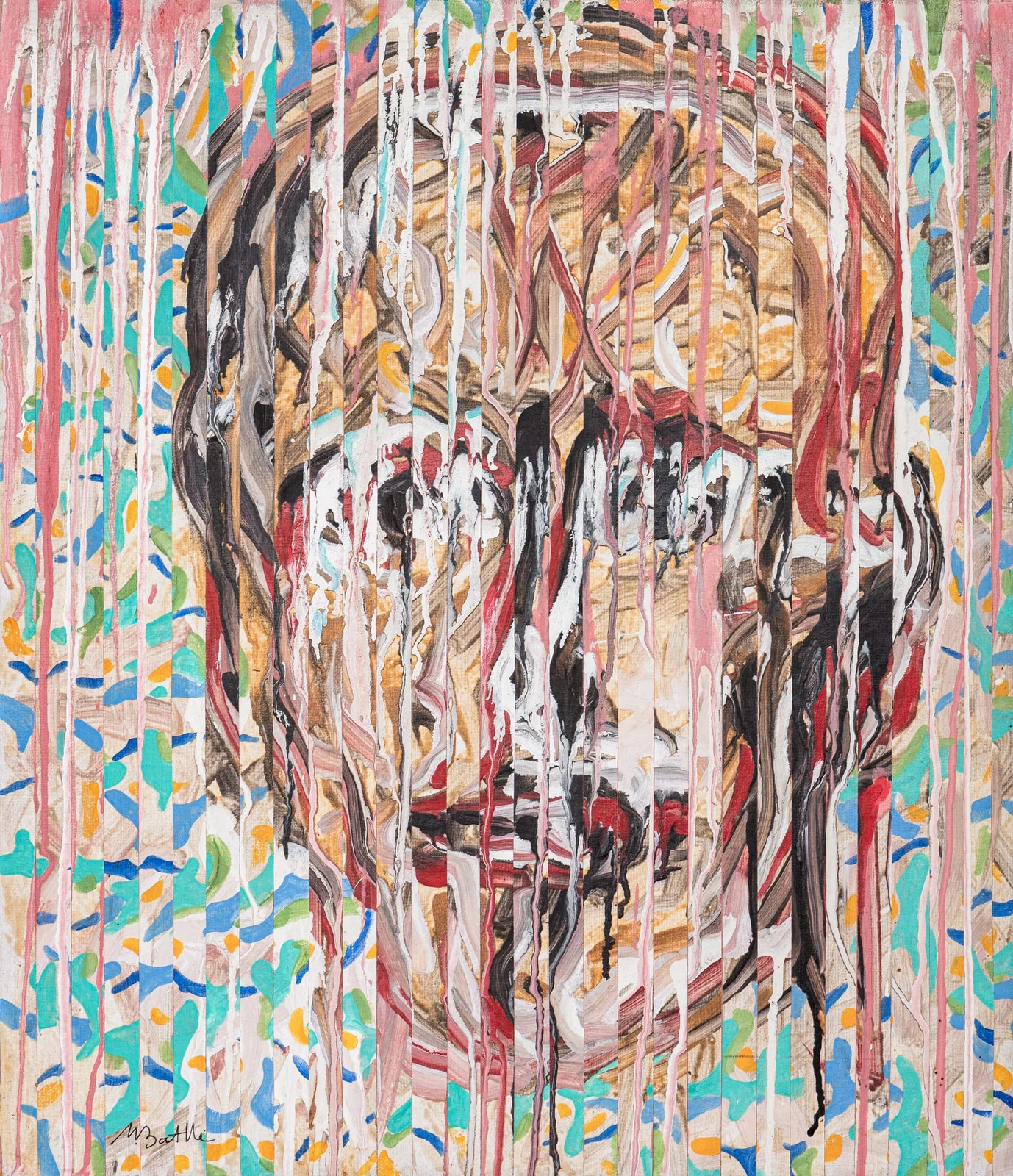 Visage à fragmentation — peinture sur toile — 2018